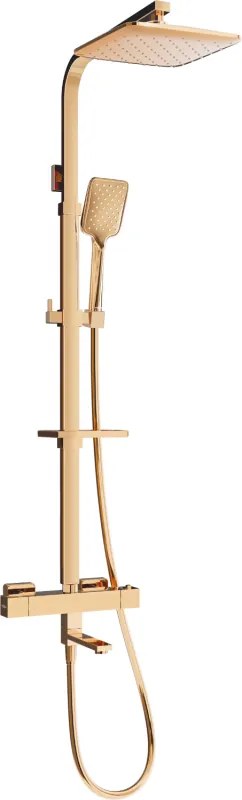 Mexen CQ62 bad-douchecombinatie met regendouche en thermostatische kraan, roze goud - 779106295-60