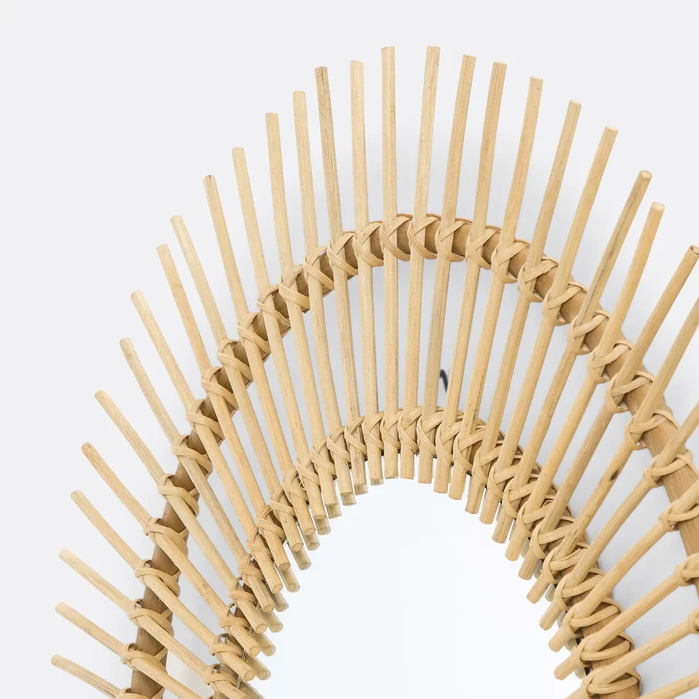 Spiegel in rotan, zonvormigØ90 cm, Nogu
