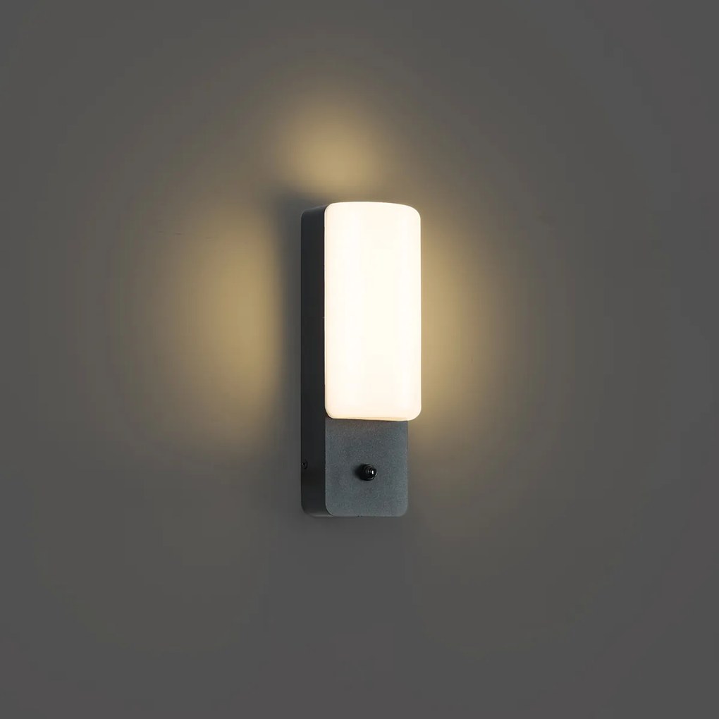 Buiten wandlamp zwart met schemersensor incl. LED - Shift