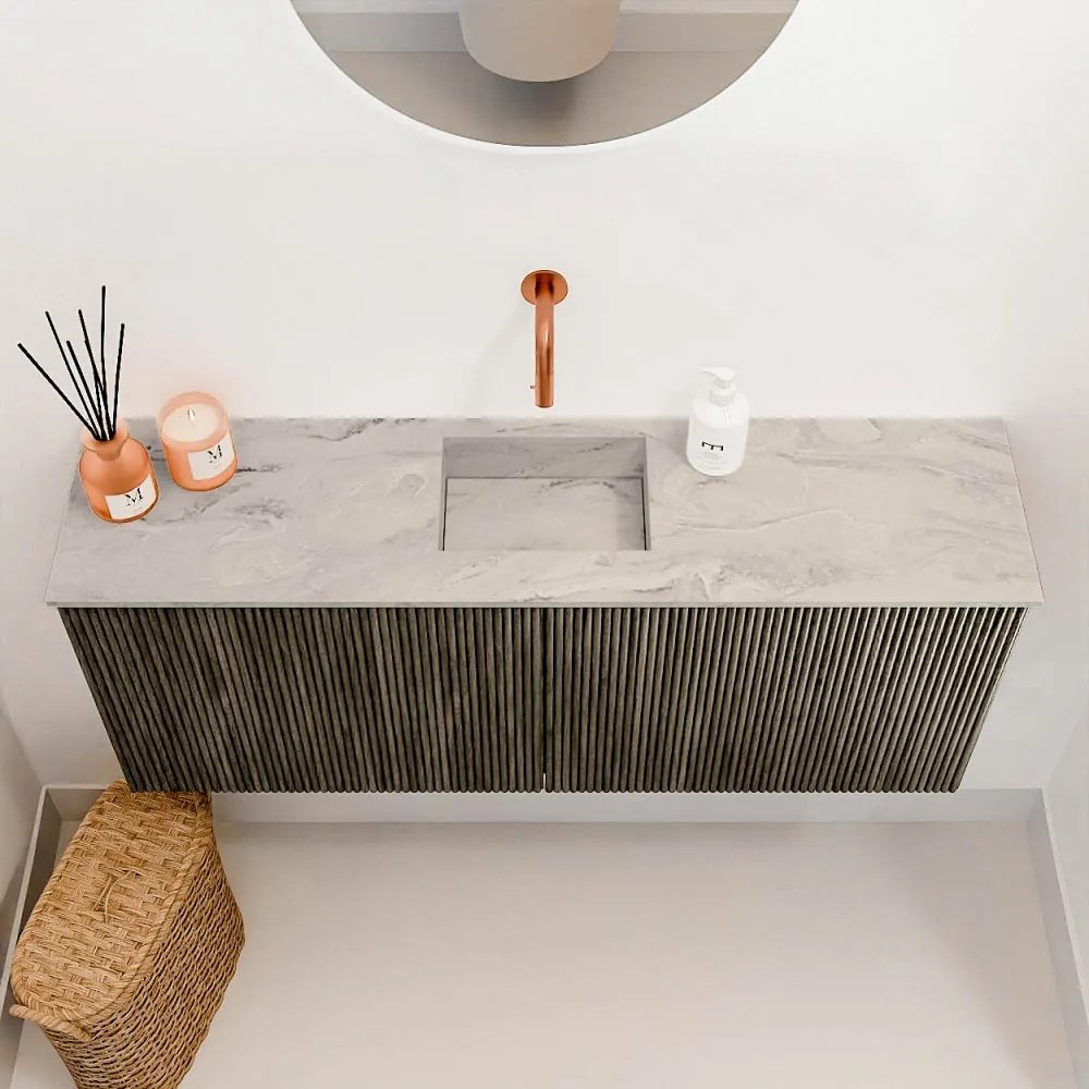 Mondiaz Joya DLux 100cm toiletmeubel shadow met wastafel faye midden zonder kraangat glace