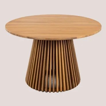 Ronde Tuintafel Ø120 Cm Van Acaciahout Mura Rustiek Acaciabruin - Sklum