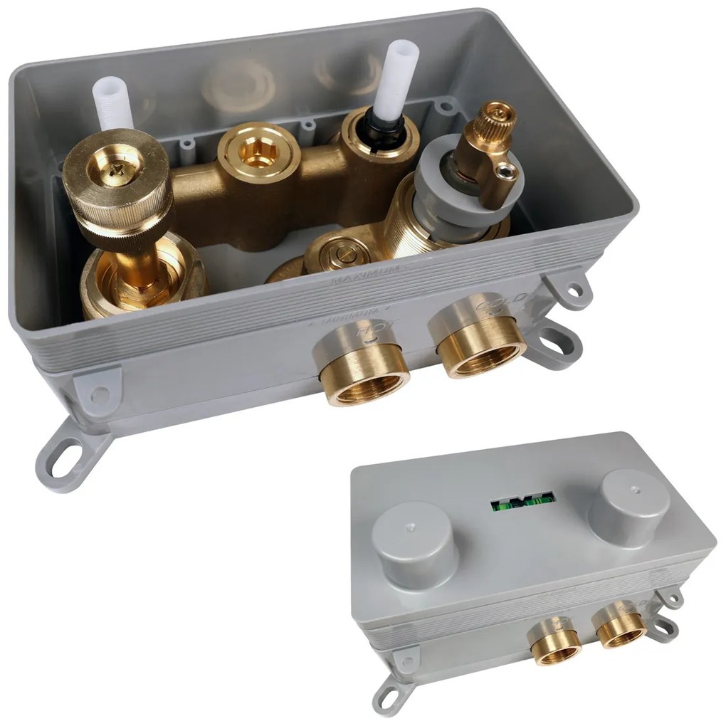 Brauer Stripe inbouw badkraan met drukknoppen en 3 standen handdouche gunmetal geborsteld PVD