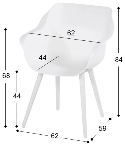 Hartman Sophie Studio dining armstoel - White - Alu poot