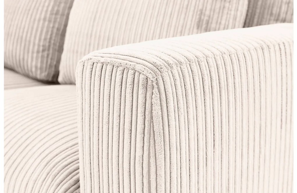 Goossens Bank Ravenia beige, stof, 2-zits, stijlvol landelijk met ligelement links