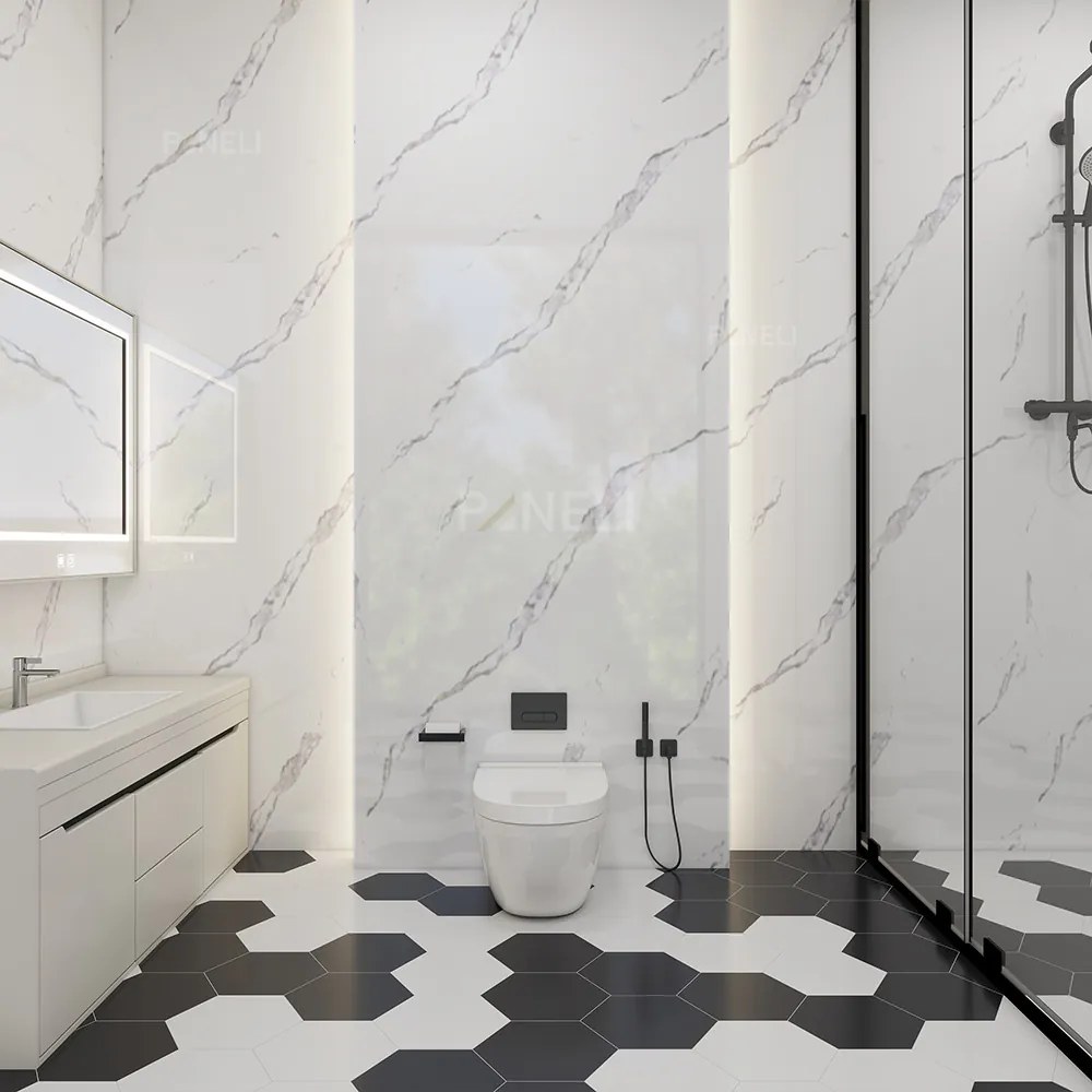 PVC Marmer Wit Glans Bianco Calacata 260x122x0,3cm