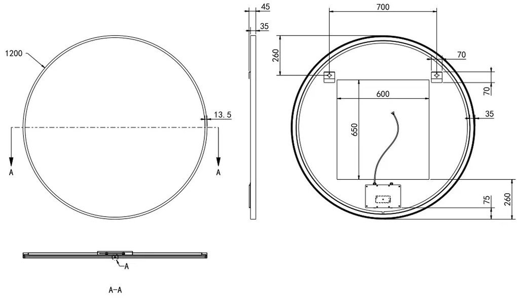 Hotbath &More Round spiegel 120cm geborsteld messing PVD