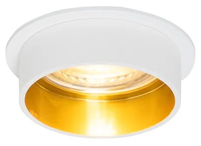 Set van 6 Moderne inbouwspot wit met gouden binnenkant - Insta GU10 Binnenverlichting Lamp