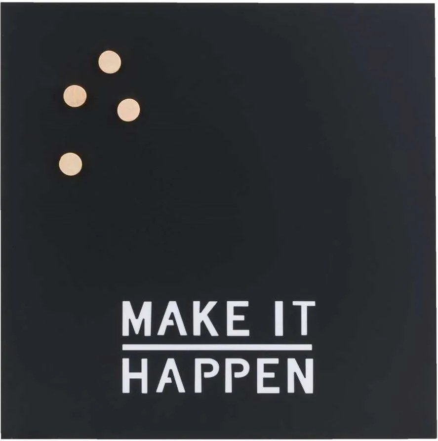 Â¥Magneetbord Wenen + 4 magneten - zwart - 37,5x37,5 cmÂ¥ - Leen Bakker