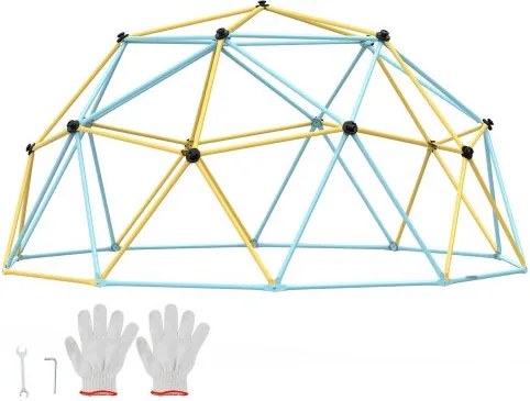 VEVOR Klimkoepel, 3,66 m Geometrische koepel Klimspeelcentrum voor kinderen van 3 tot 10 jaar, Klimrek 340 kg draagvermogen, met klimgreep, Buitenspeeltoestel Tuin Achtertuin
