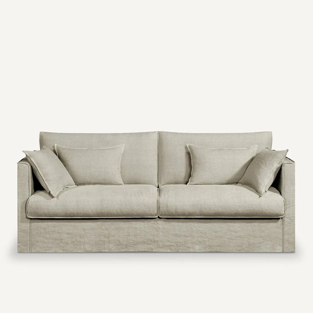 Bankhoes in dik stonewashed linnen, Camille