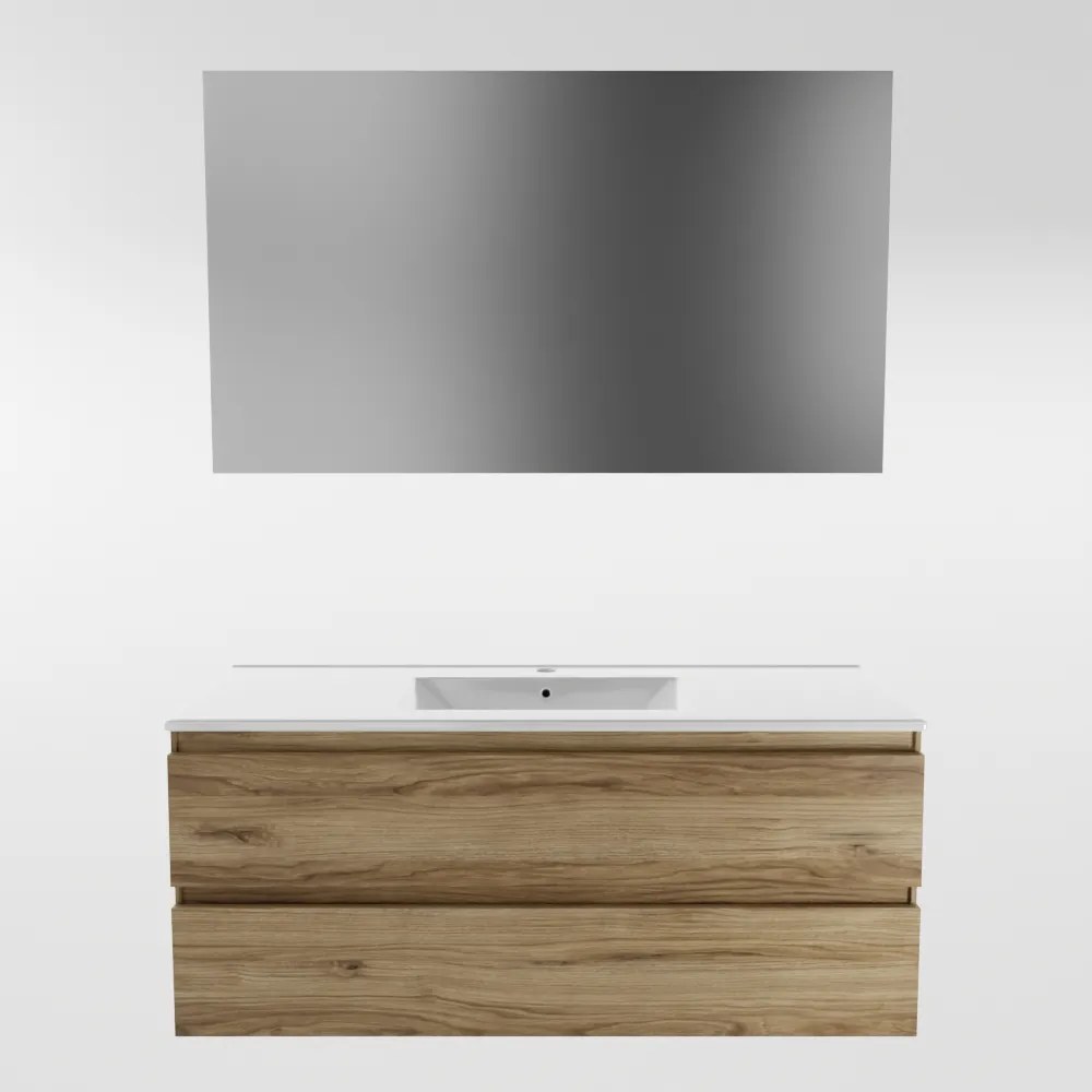 Mondiaz Aivy badmeubel 120cm chai met wastafel keramiek wit glans 1 kraangat en spiegel