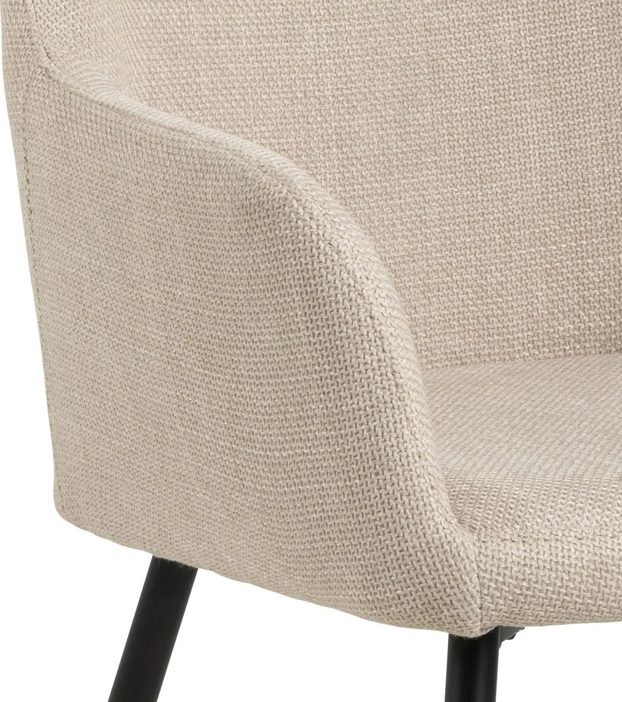VERA Beige (stof Basel 24) - MODERNE KUIPVORMIGE GESTOFFEERDE STOEL VOOR WOONKAMER / LOFT