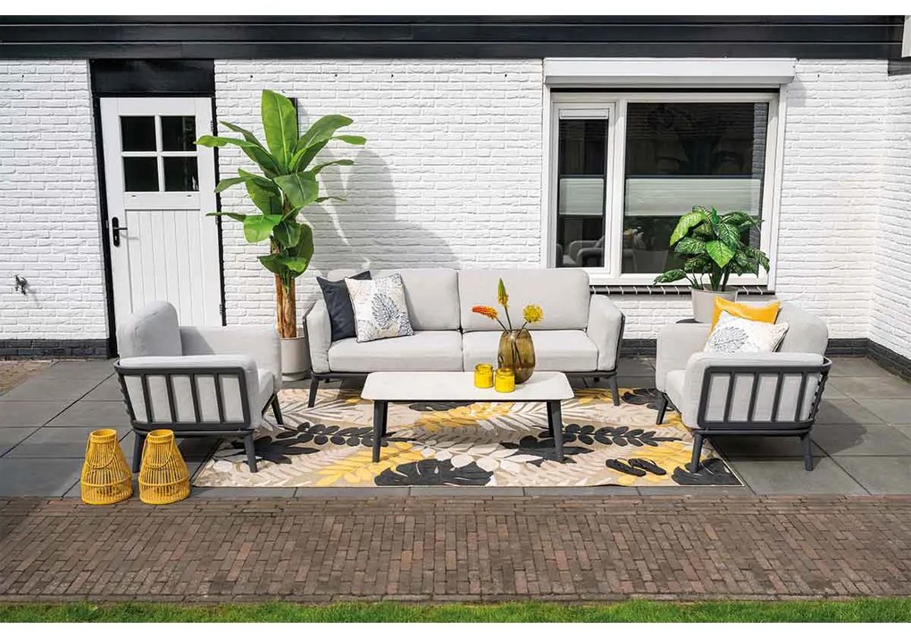 Garden Impressions Sentosa loungeset 4-delig - donker grijs