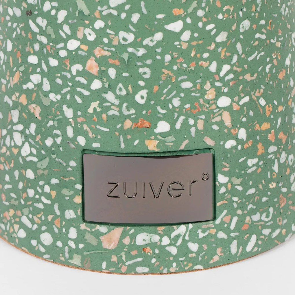 Zuiver Victoria Green Terrazzo Bijzettafel Rond - Groen - 41 X 41cm.