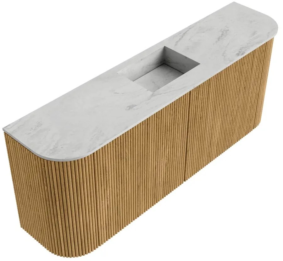 Mondiaz Joya DLux 105cm toiletmeubel ronding links/rechts oak met wastafel faye midden zonder kraangat opalo
