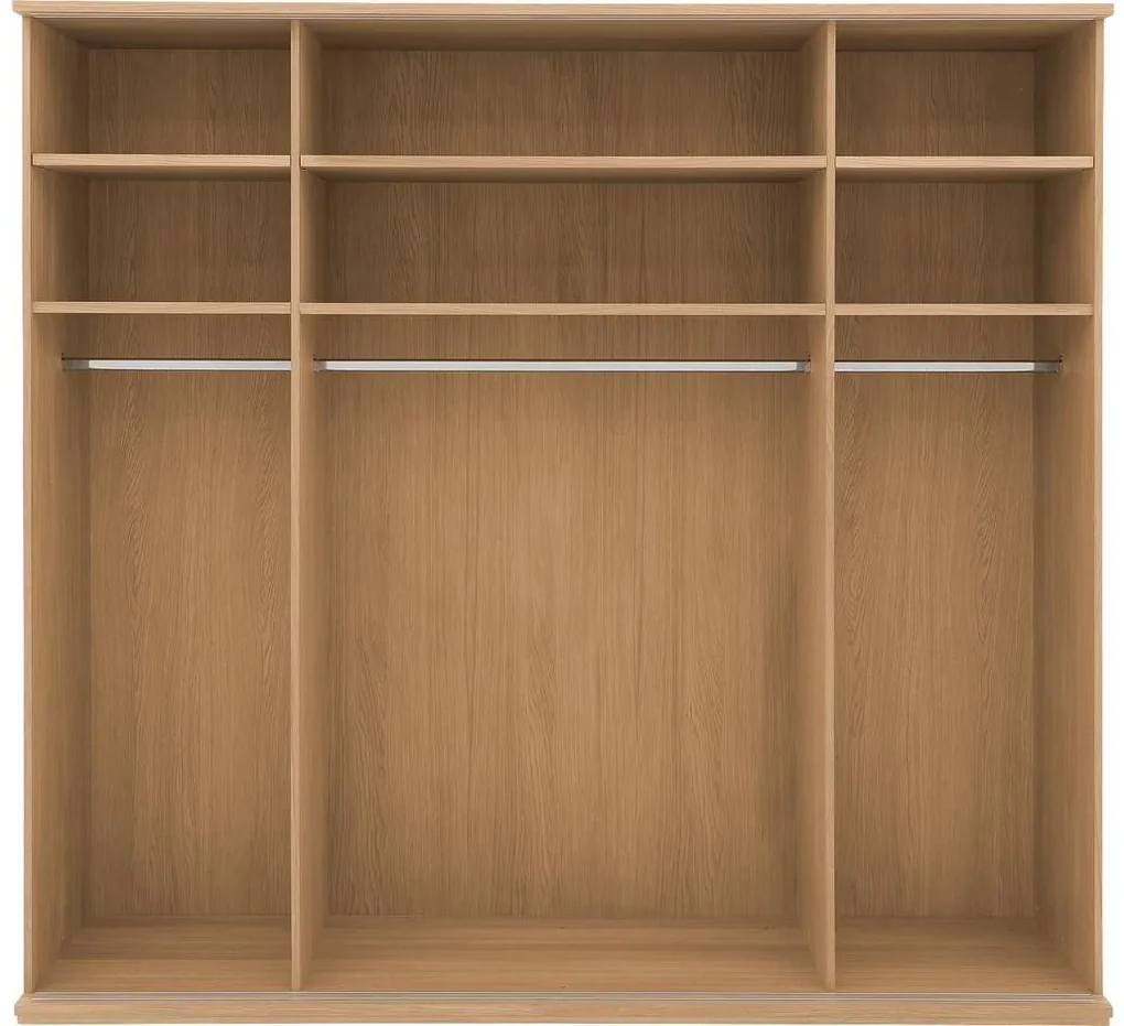 Goossens Excellent Kledingkast Wood, 240 cm breed, 223 cm hoog, 4 hout schuifdeuren