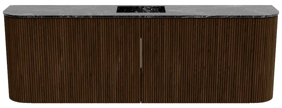 Mondiaz Joya DLux 125cm toiletmeubel ronding links/rechts walnut met wastafel faye midden 1 kraangat lava