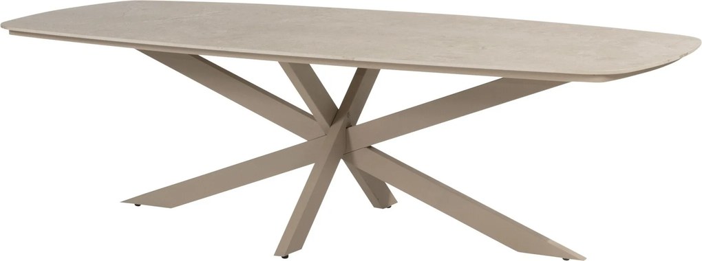 Nevada low dining tuintafel 250x105xH69 cm deens ovaal keramiek latte 4 Seasons Outdoor