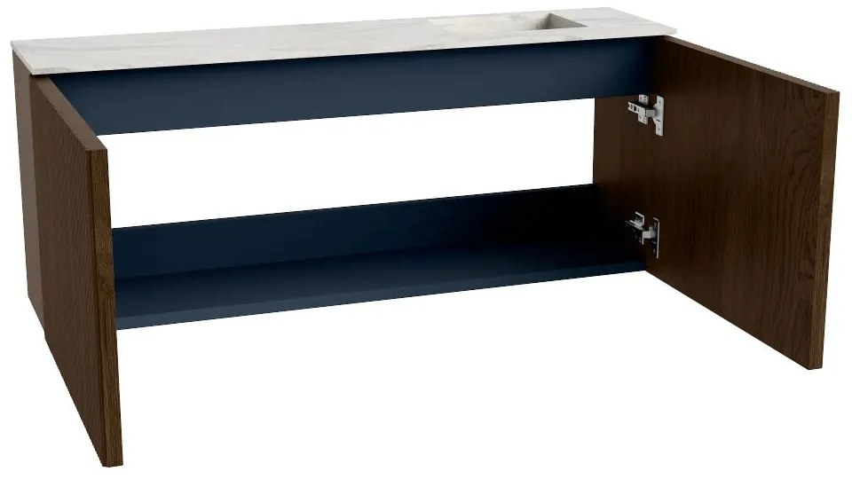 Mondiaz Joya DLux 100cm toiletmeubel walnut met wastafel faye rechts 1 kraangat ostra