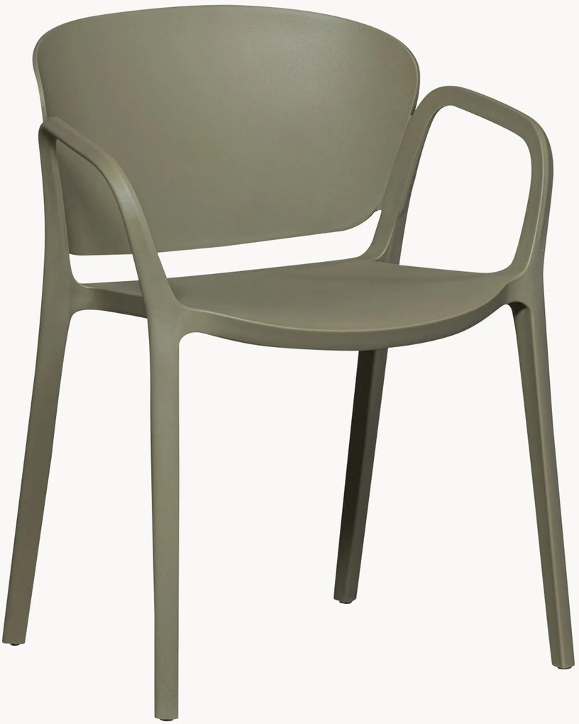 Stapelbare gebogen tuinstoelen met armleuningen, 2-delig