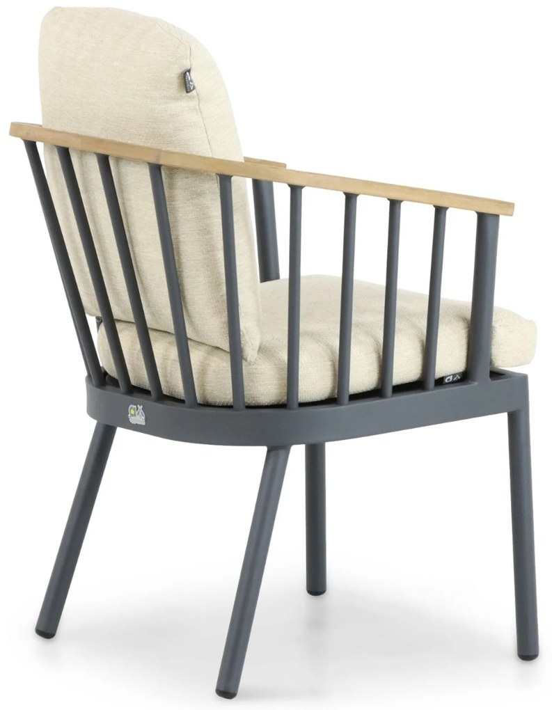 Tuinstoel Aluminium/Teak Grijs-antraciet Apple Bee Condor