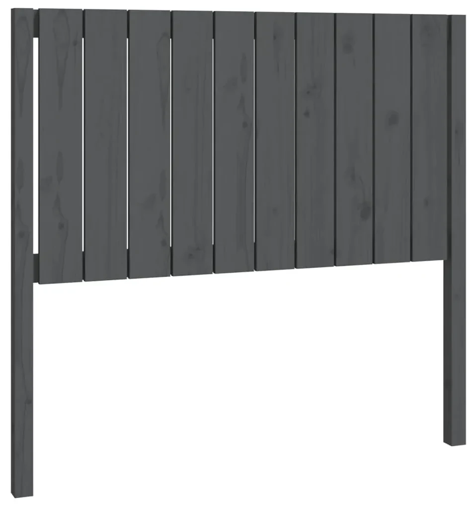 vidaXL Hoofdbord 105,5x4x100 cm massief grenenhout grijs