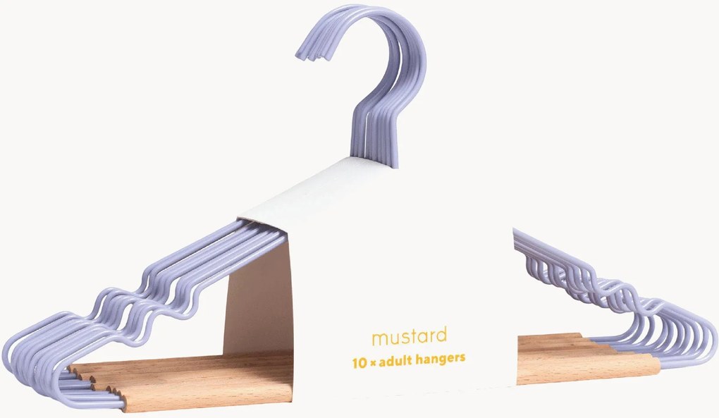 Handgemaakte kledinghangers Adult Lilac, 10-delig