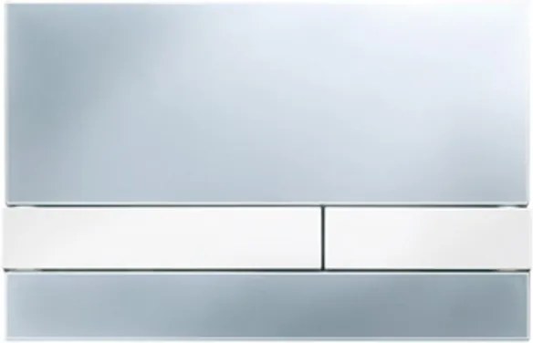 Rezi Modern bedieningsplaat kunststof DF met 2 witte rechthoekige druktoetsen 255x168mm t.b.v de BB3650 serie glanschroom/wit BB3651MGW