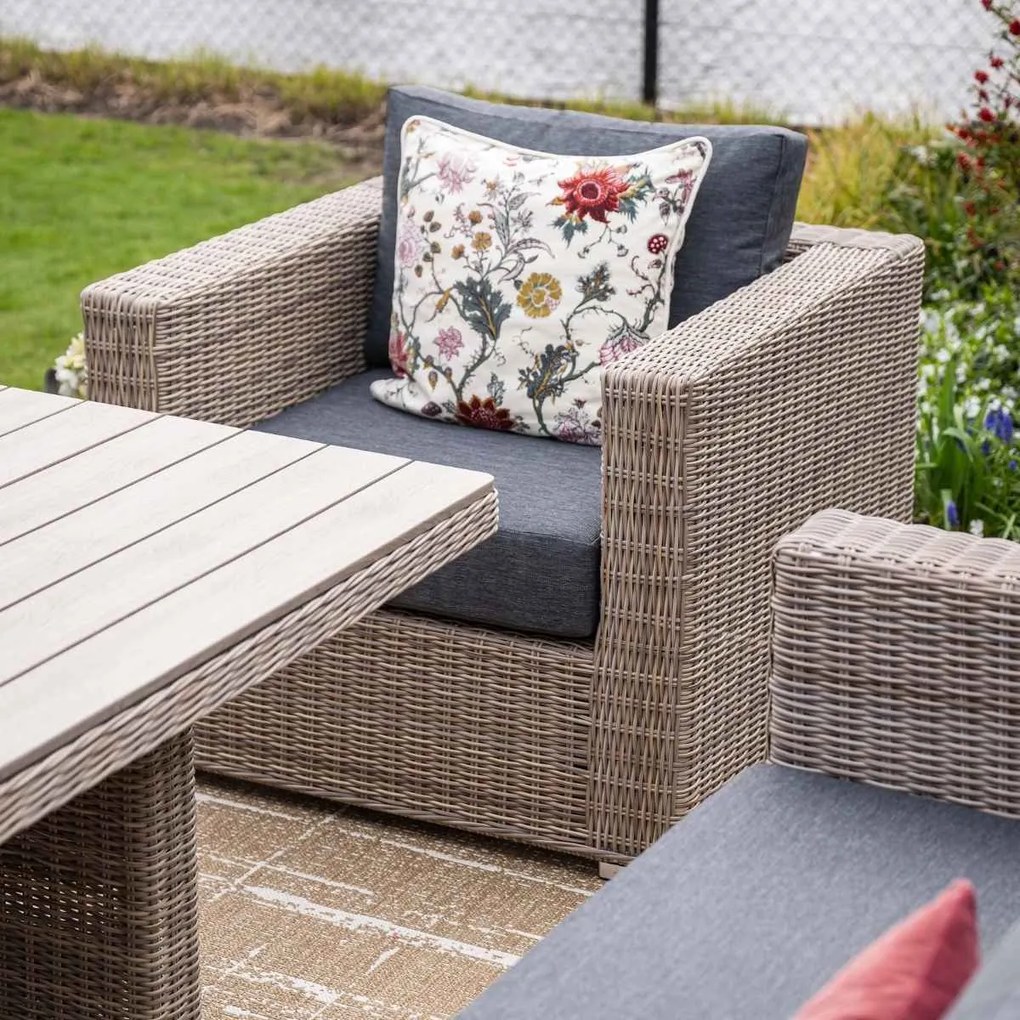 Garden Impressions Tennessee lounge dining set links 3-delig vintage willow - texfiber