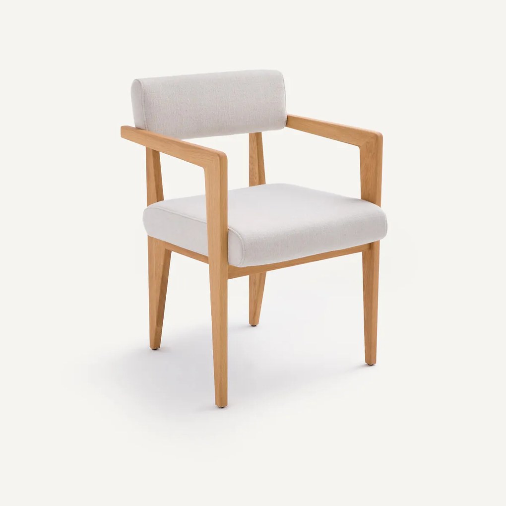 Tafelstoel in eik, katoen en linnen, Izag