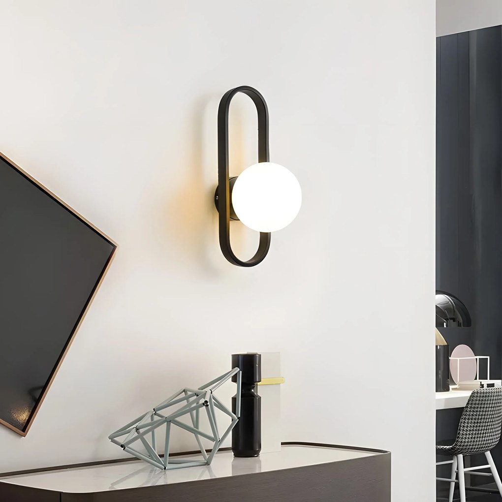 WANDLAMP APP1755-1W BLACK WHITE