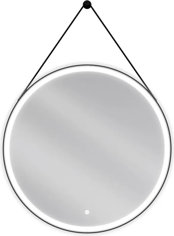 Mexen Reni rond verlicht badkamer spiegel, 80 cm, LED 6000K, anti-condens, zwarte rand - 9812-080-080-611-70