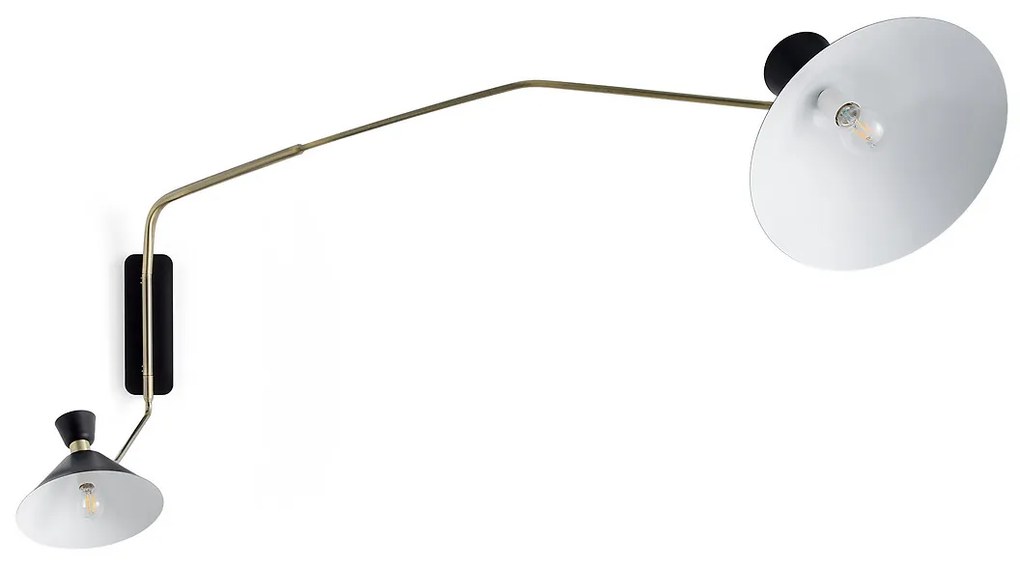 Dubbele wandlamp XL verouderde messing, Zoticus