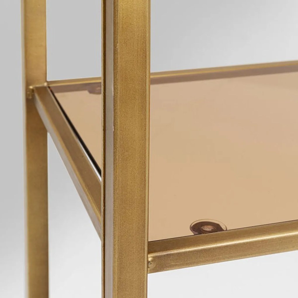 Hoog Wandrek Staal Met Glas Goud - 115x30x195cm.