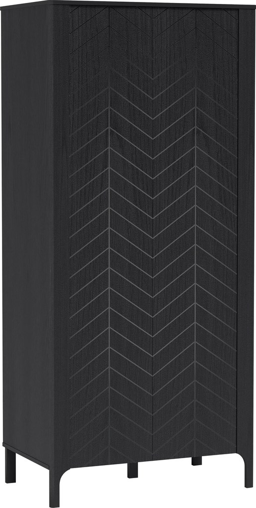 Kledingkast Mavtoru 106, Zwart, 198x90x55cm, 78 kg, Kledingkast deuren: Met scharnieren