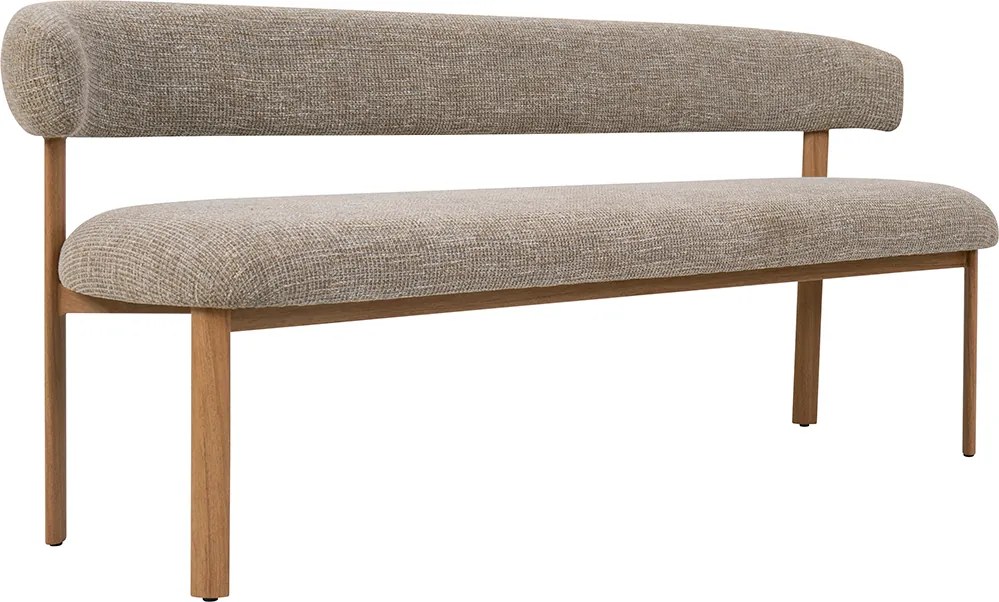 Eetkamerbank Eiken Met Grove Stof 180 Cm