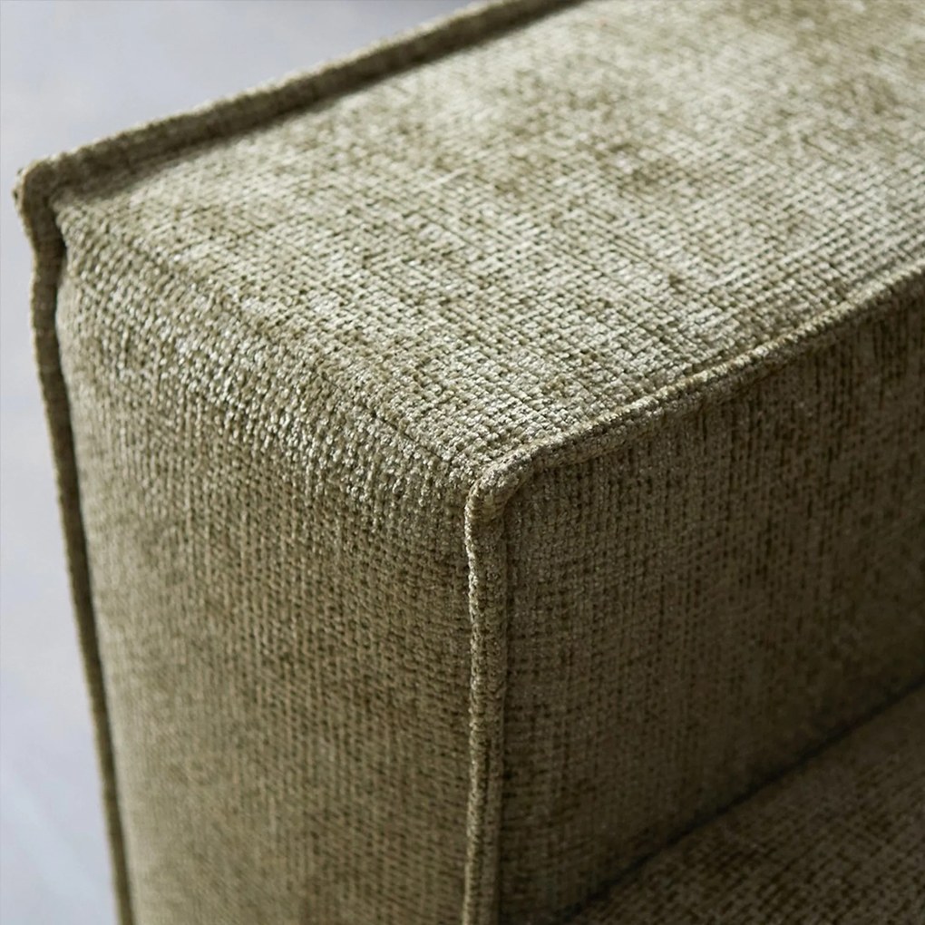 PEPP Interiors River Moderne U-bank Groene Stof Chaise Longue Rechts