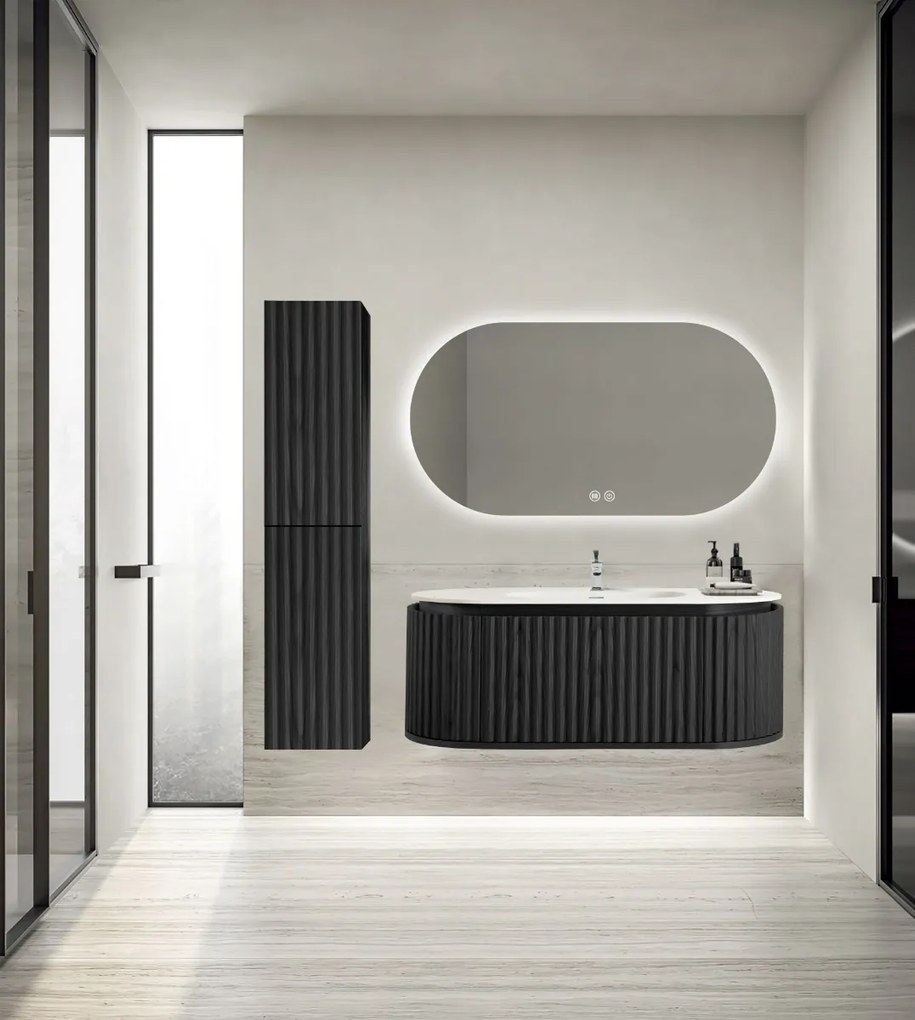 SaniGoods Girona wastafelonderkast zwart eiken 100x42cm