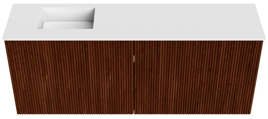Mondiaz Joya 100cm toiletmeubel ruby met wastafel faye links 1 kraangat talc