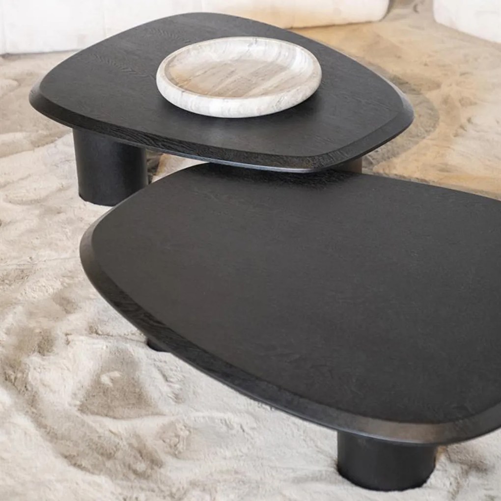 Eleonora Walter Zwarte Salontafel Kiezel Vorm 96x78 Cm - 96 X 78cm.