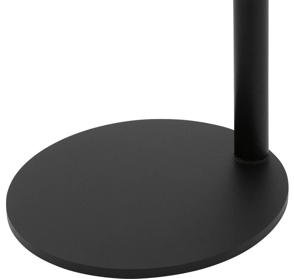 Goossens Nachtkastje Runt, Voet rond metaal ral 9005 zwart, blad massief eik