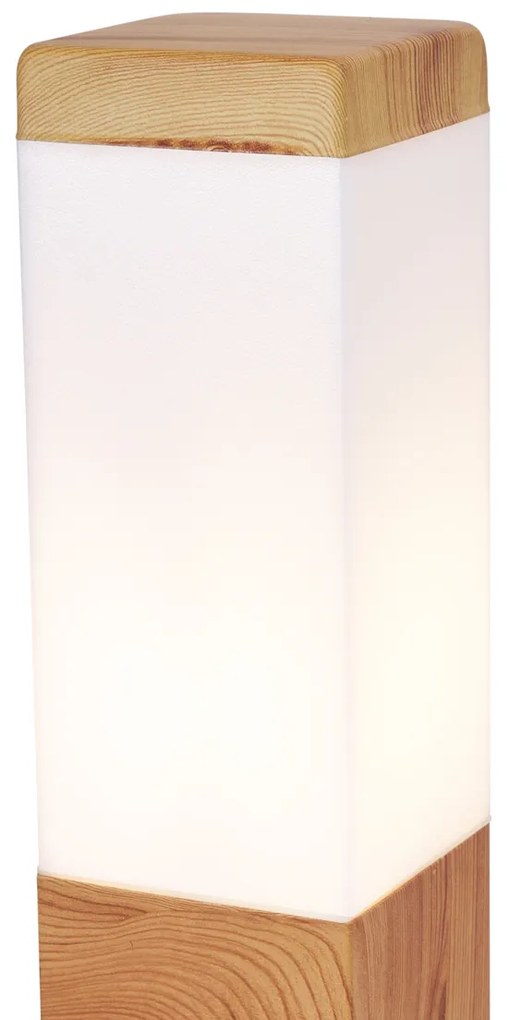 Moderne staande buitenlamp staal met hout print 80cm IP44 - Malois Modern E27 IP44 Buitenverlichting