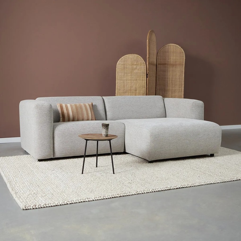 Kleine Bank Met Chaise Longue Rechts Grijsmix