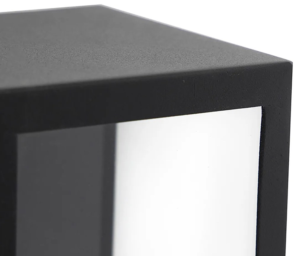 Smart buiten wandlamp met dimmer zwart met glas incl. Wifi ST64 - Rotterdam Long Modern E27 IP44 Buitenverlichting