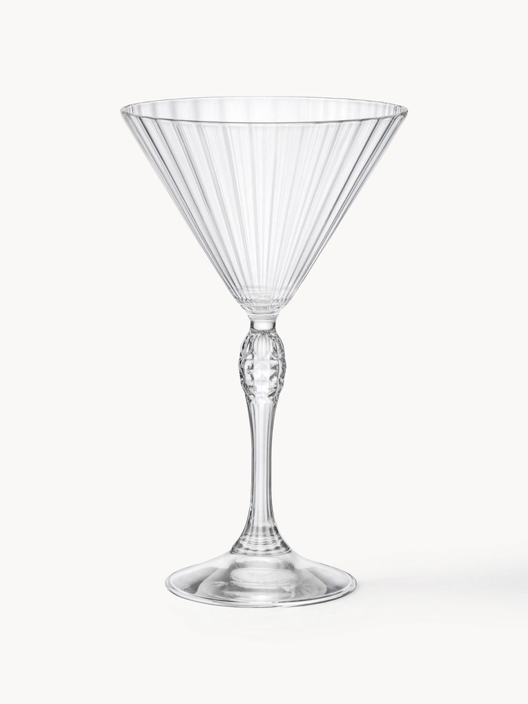 Martini glazen America's Cocktail met groefstructuur, 4-delig
