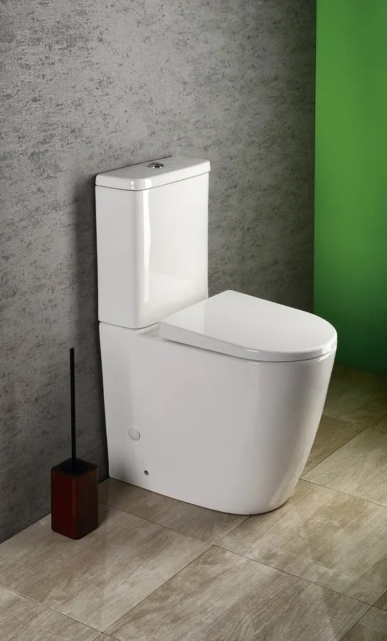 Sapho Turku duoblok toilet randloos wit met zitting