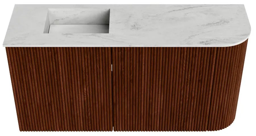 Mondiaz Joya DLux 80cm toiletmeubel ronding rechts ruby met wastafel faye links 1 kraangat opalo