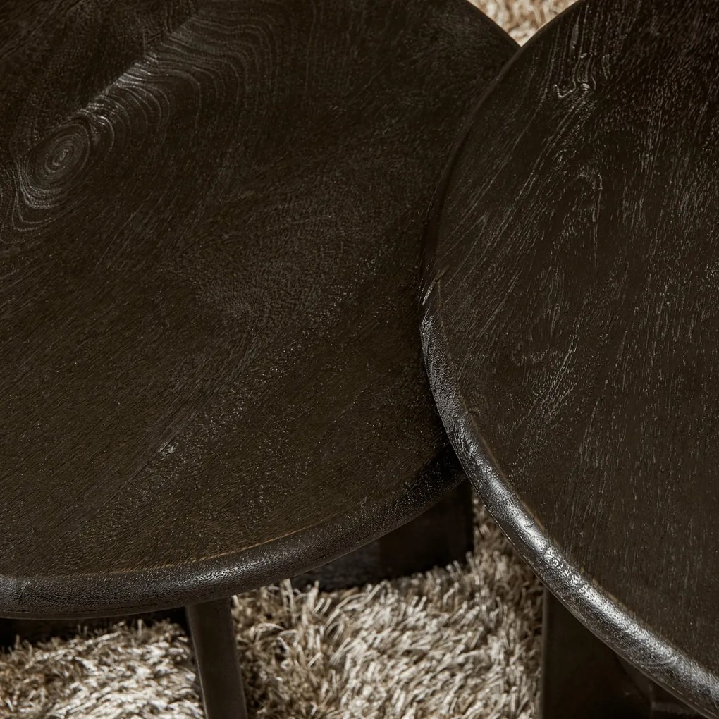 Starfurn Milou Ronde Salontafel Zwart Hout 70 Cm - 70 X 70cm.