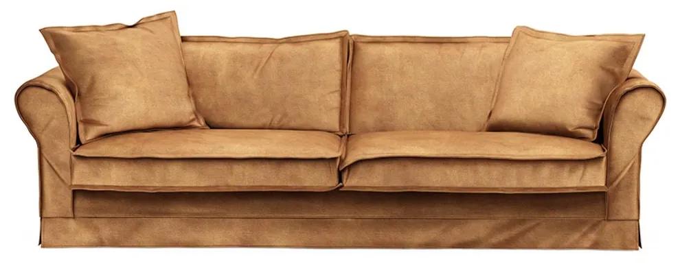 Rivièra Maison - Carlton Sofa 3,5 Seater, velvet, cognac - Kleur: bruin