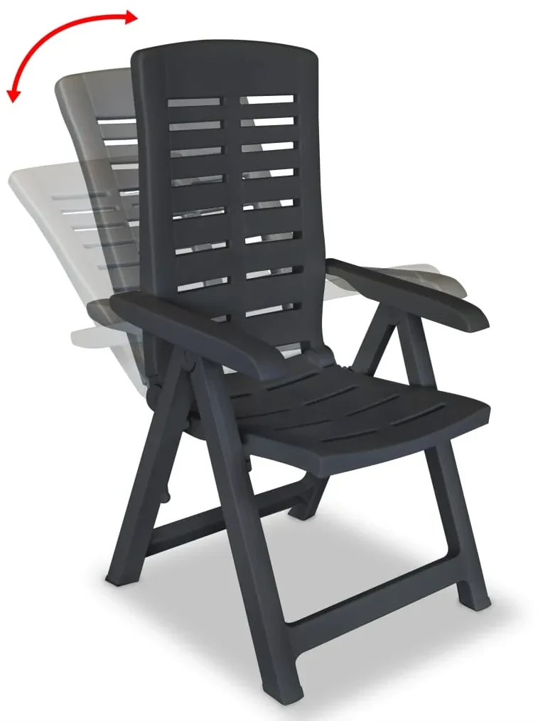 vidaXL Tuinstoelen 2 st verstelbaar kunststof antracietkleurig